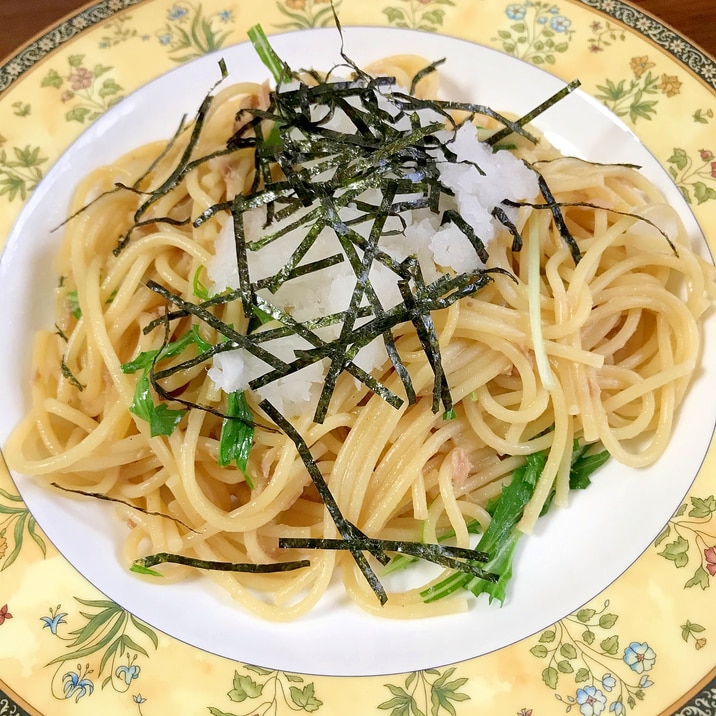 ツナと水菜と大根おろしの和風パスタ レシピ 作り方 By 水玉模様 楽天レシピ
